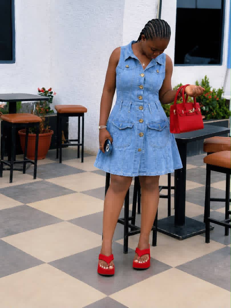 Denim Short Dress / Jean Mini Dress